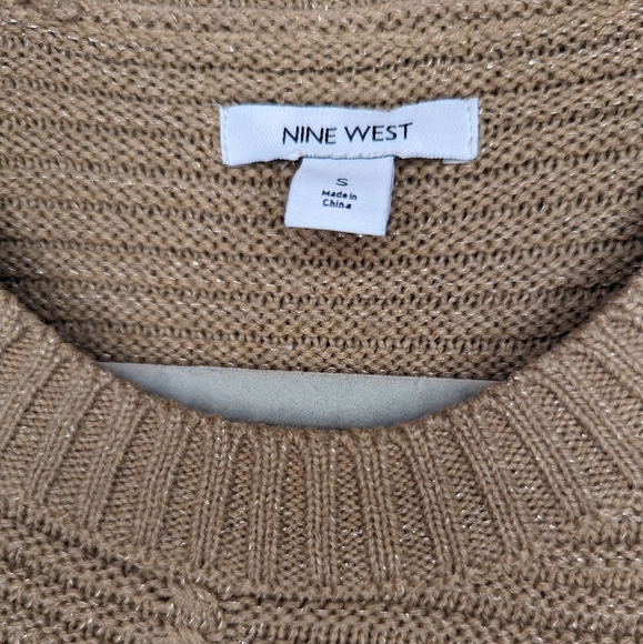 Gold Sparkly Nine West Sweater Size Small - Picture 3 of 6